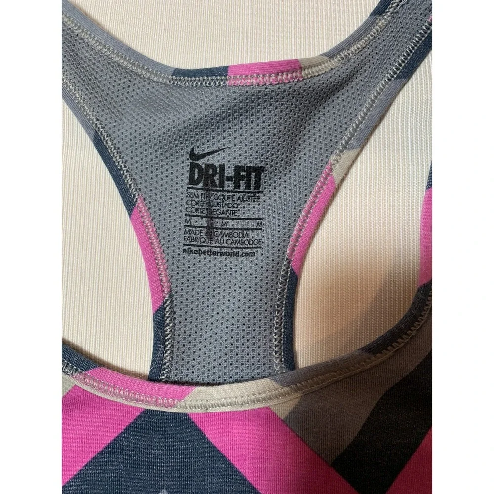 Nike Dri Fit Racerback Geometric Design Tank Top Size Medium